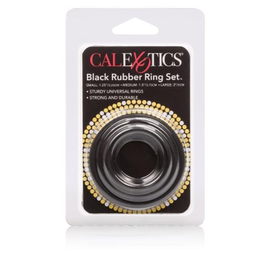 Pierścień-RUBBER RING BLACK SET 3PCS